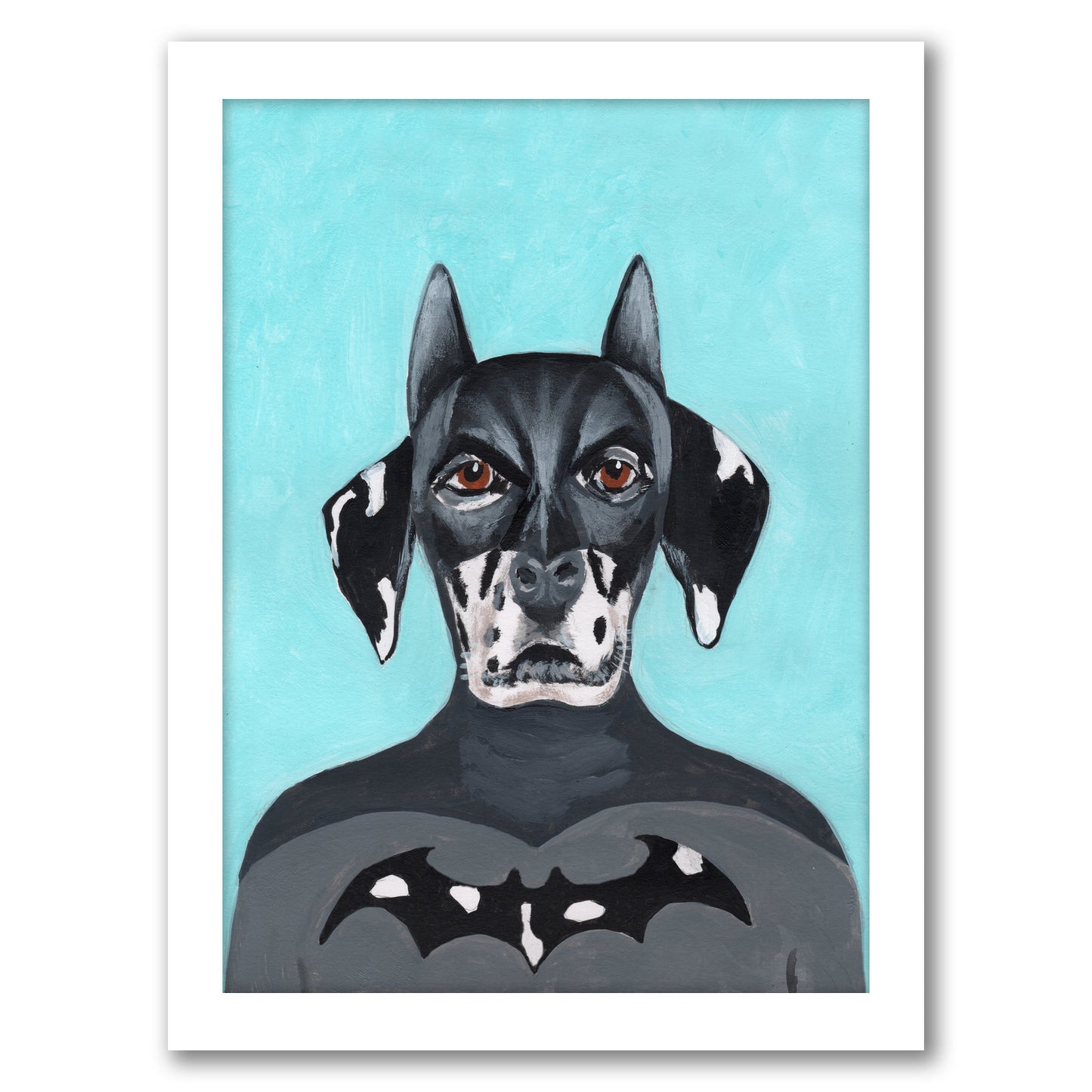 Dalmatian Batman By Coco De Paris - White Framed Print