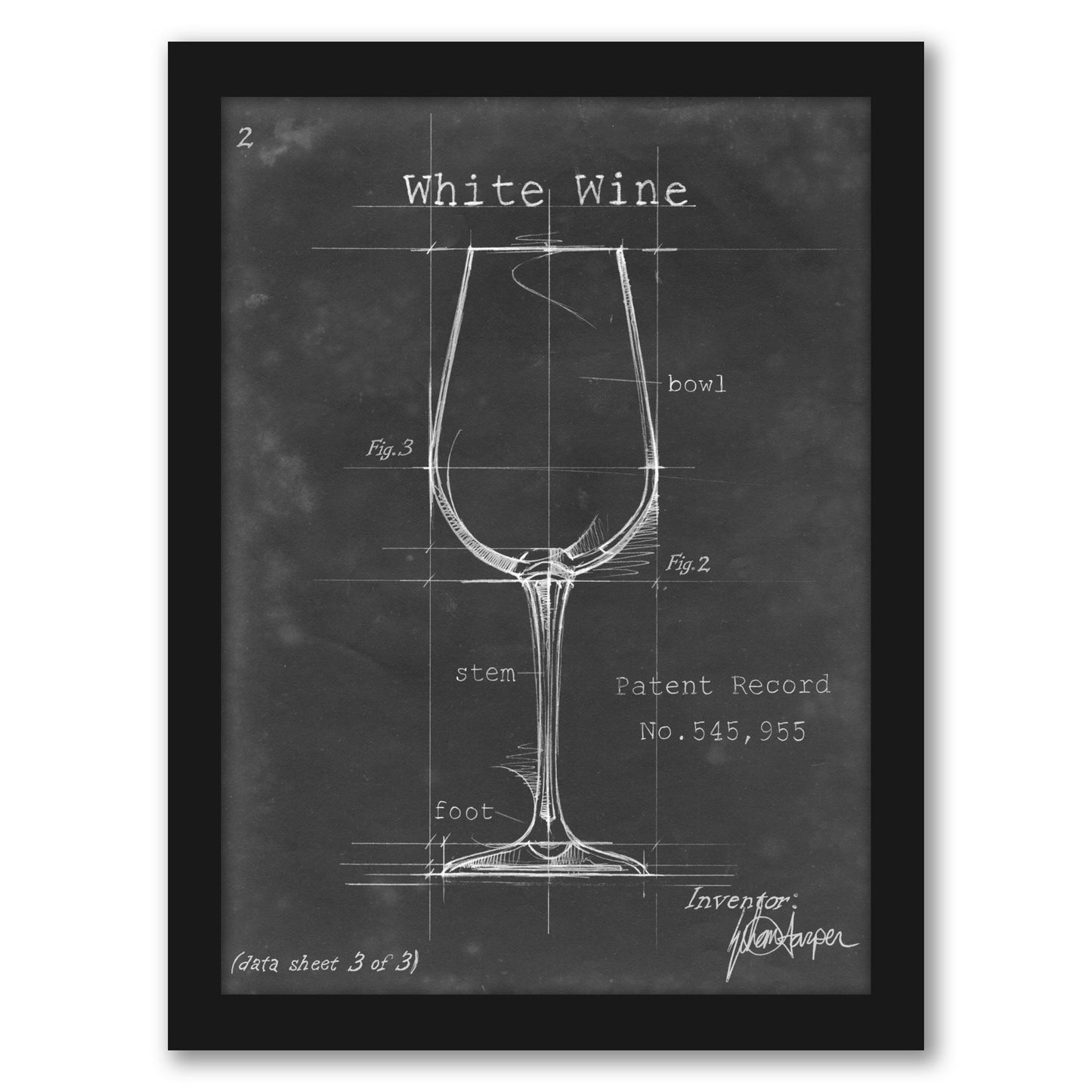 Barware Blueprint IV by Ethan Harper by World Art Group - Framed Print