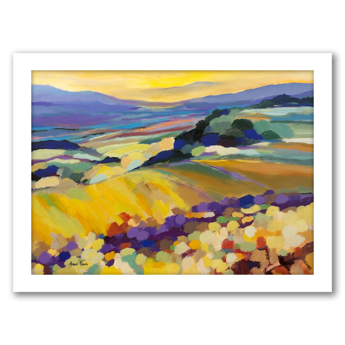 Abstract Landscape 8 By Hans Paus - White Framed Print