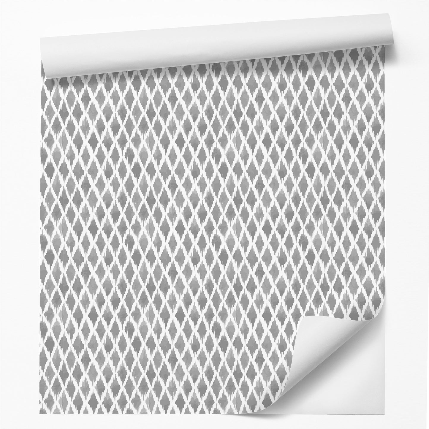Peel & Stick Wallpaper Roll - Grey Tribal Check