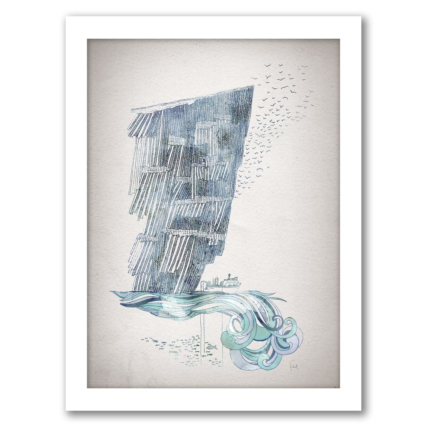 Cliffs by David Fleck - Framed Print