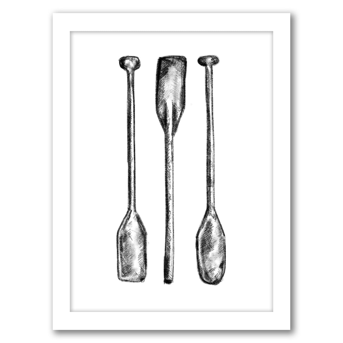 Oar Paddle Illustration by Jetty Home - Framed Print
