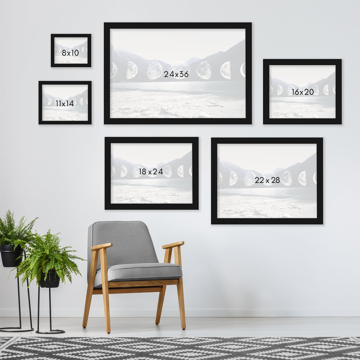 Moonlight Mountains by Emanuela Carratoni - Framed Print