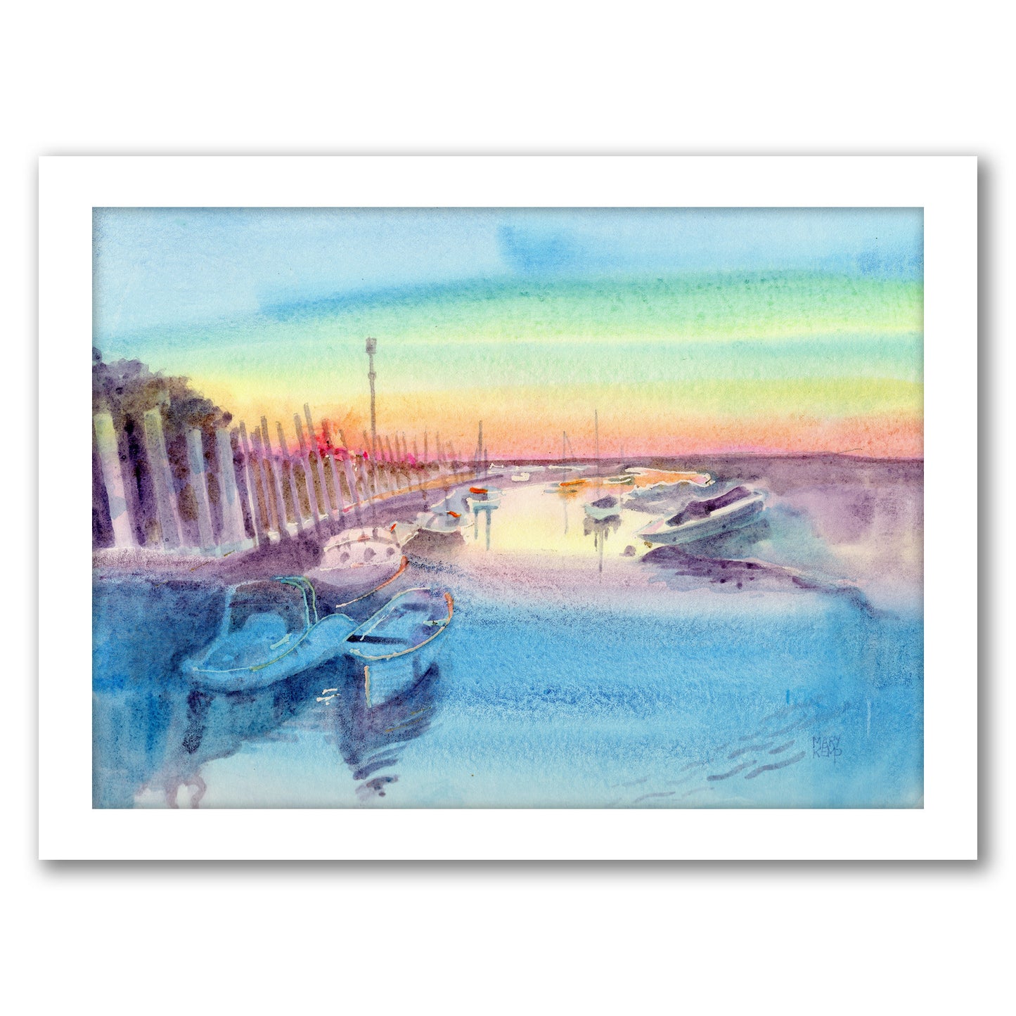 Evening Harbour By Mary Kemp - Framed Print