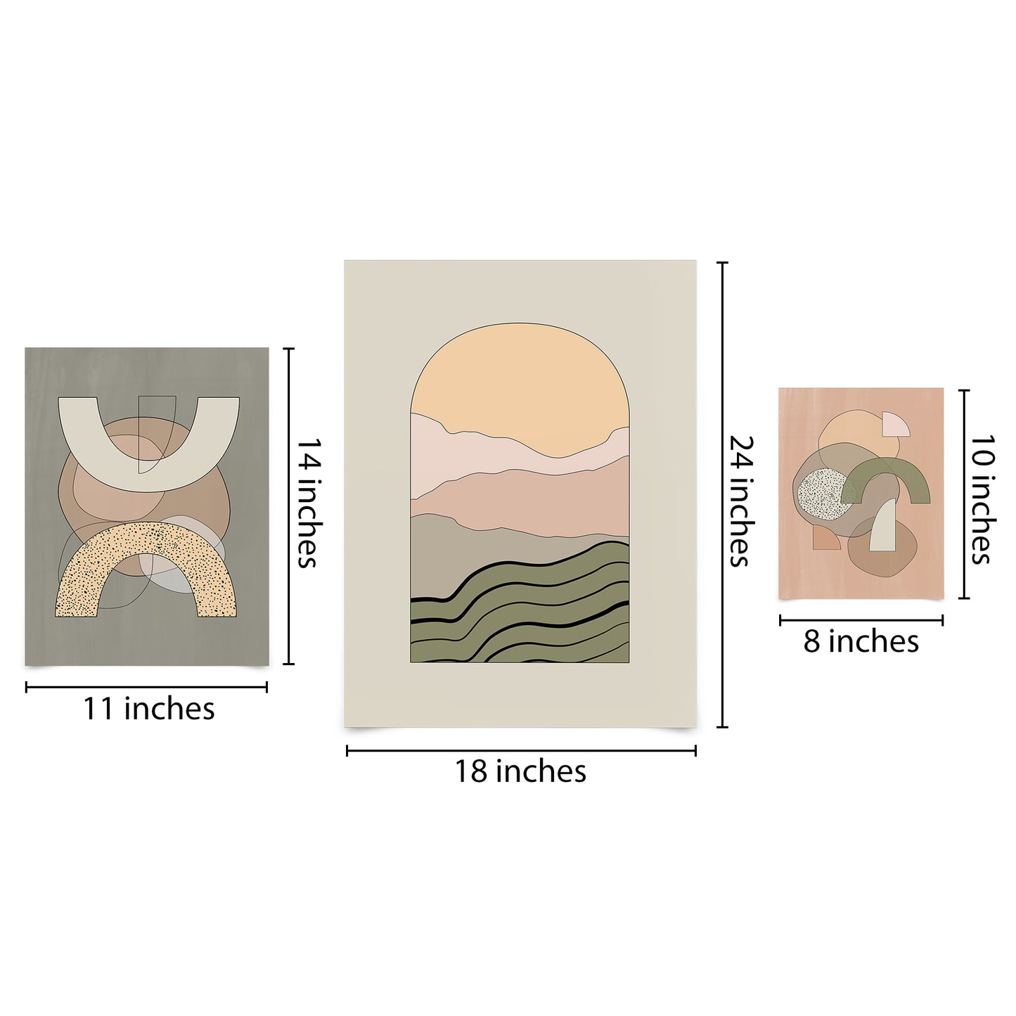 Mid Century Neutral Abstract Landscape by The Print Republic x Americanflat - 2 Piece Set Print Wall Art Set