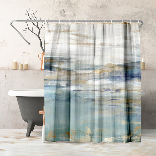 71" x 74" Abstract Shower Curtain with 12 Hooks, Upon a Clear II by PI Creative Art