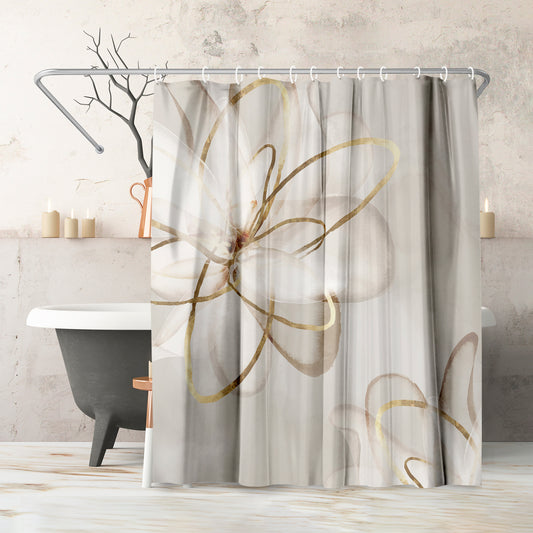 71" x 74" Abstract Shower Curtain with 12 Hooks, Transparent Beauty I by PI Creative Art