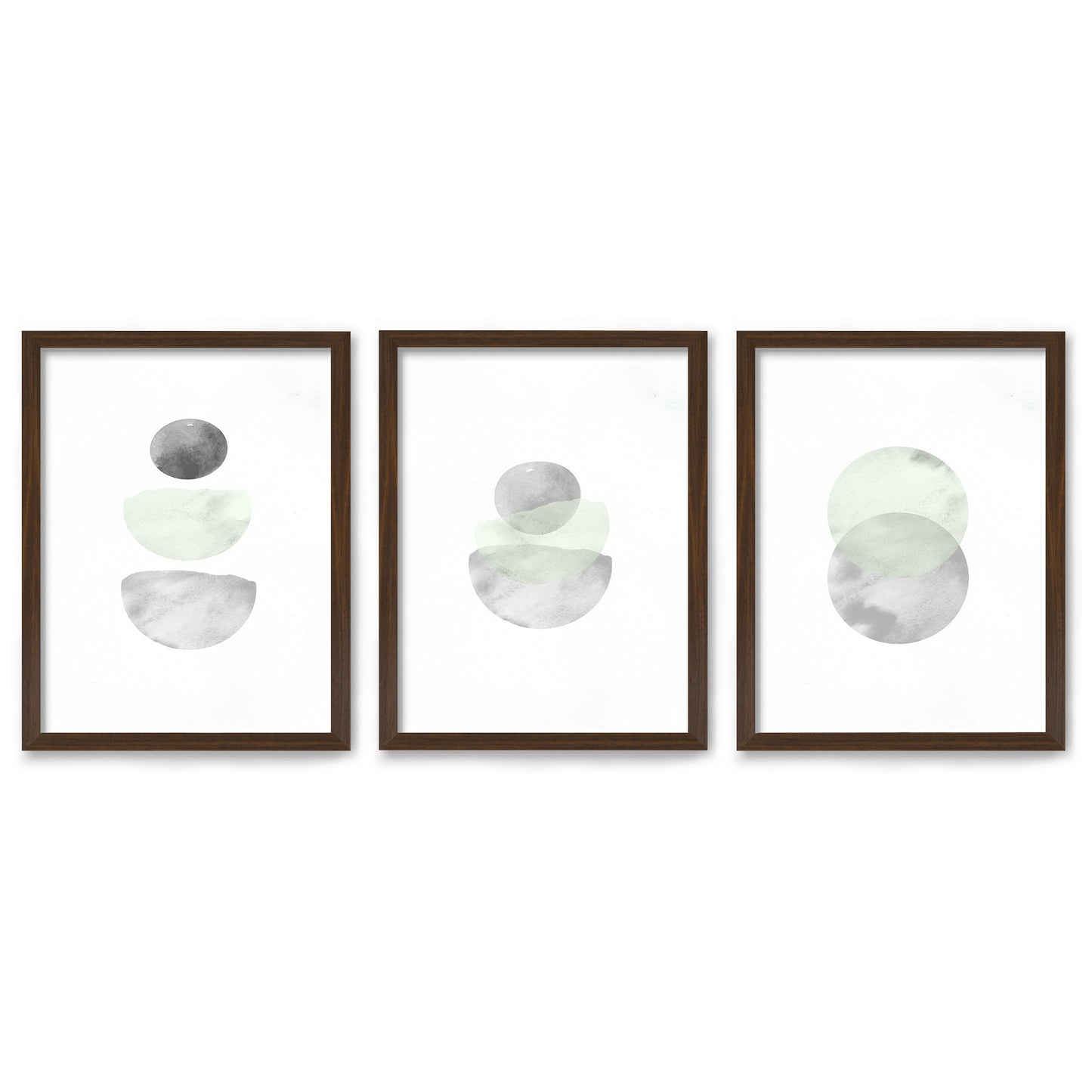 Retro Geo in Stone by Tanya Shumkina - 3 Piece Framed Triptych Wall Art Set