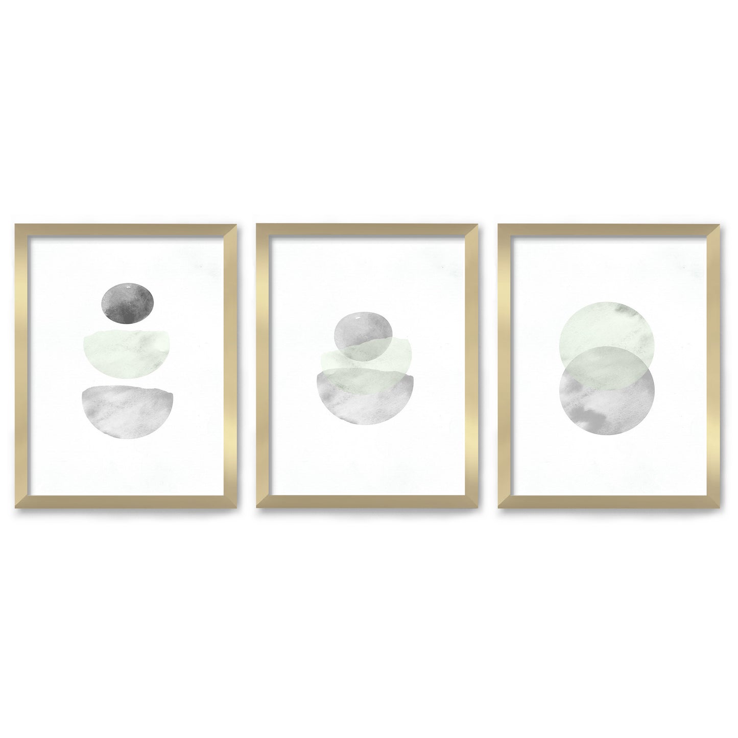 Retro Geo in Stone by Tanya Shumkina - 3 Piece Framed Triptych Wall Art Set