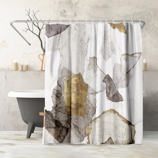 71" x 74" Abstract Shower Curtain with 12 Hooks, Amplified Iii by PI Creative Art