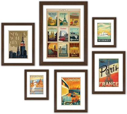 Black and White World Cities by Anderson Design Group - 6 Piece Framed Gallery Wall Set