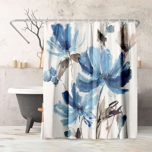71" x 74" Shower Curtain, Blissful Blue by PI Creative Art