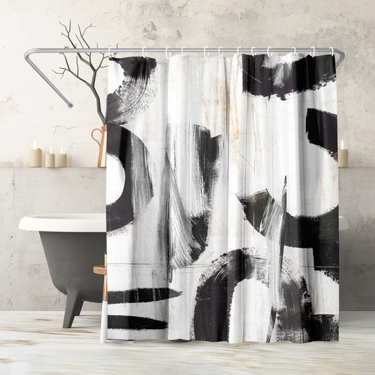 71" x 74" Abstract Shower Curtain with 12 Hooks, Concept Iii by PI Creative Art