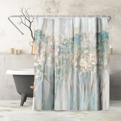 71" x 74" Abstract Shower Curtain with 12 Hooks, Dewy Iii by PI Creative Art