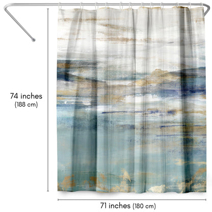 71" x 74" Abstract Shower Curtain with 12 Hooks, Upon a Clear II by PI Creative Art