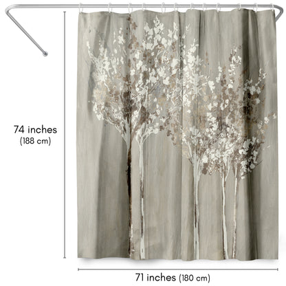 71" x 74" Decorative Shower Curtain with 12 Hooks, Dusky by PI Creative Art