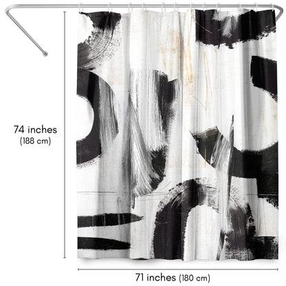 71" x 74" Abstract Shower Curtain with 12 Hooks, Concept Iii by PI Creative Art