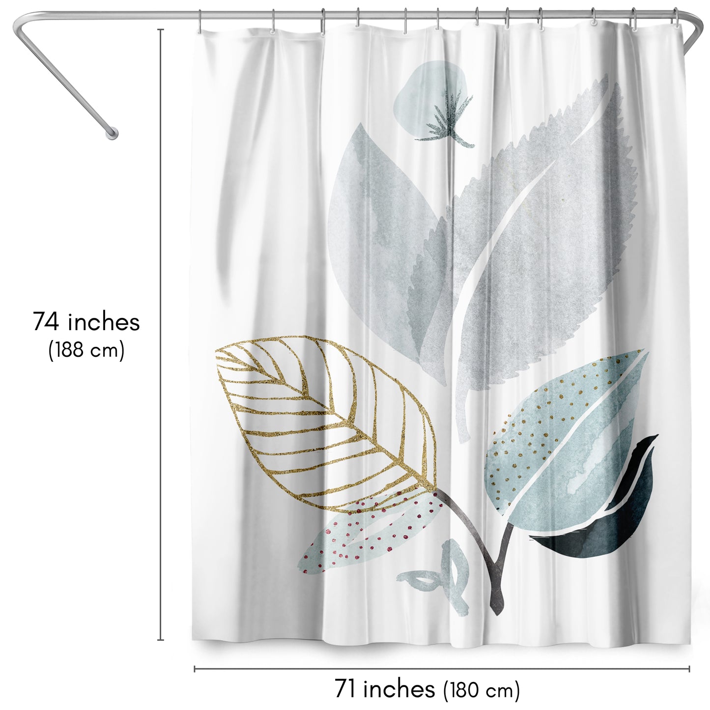 71" x 74" Decorative Shower Curtain with 12 Hooks, Forest Friends by Modern Tropical