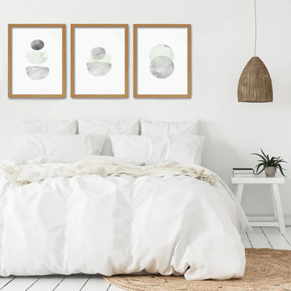 Retro Geo in Stone by Tanya Shumkina - 3 Piece Framed Triptych Wall Art Set