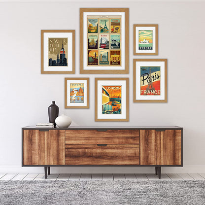 Black and White World Cities by Anderson Design Group - 6 Piece Framed Gallery Wall Set