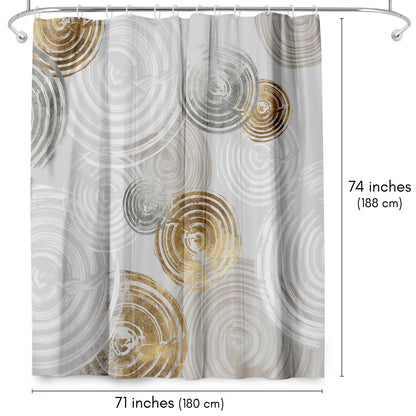 71" x 74" Abstract Shower Curtain with 12 Hooks, Spinning I by Pi Creative Art