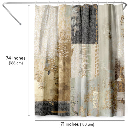 71" x 74" Abstract Shower Curtain with 12 Hooks, Bare I by PI Creative Art