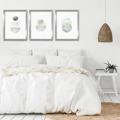 Retro Geo in Stone by Tanya Shumkina - 3 Piece Framed Triptych Wall Art Set