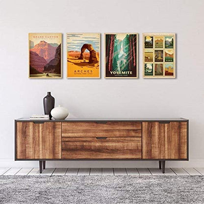 National Park Wall Art by Anderson Design Group 4 Piece Wrapped Canvas Gallery Wall Set 11"x14"