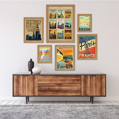 Black and White World Cities by Anderson Design Group - 6 Piece Framed Gallery Wall Set