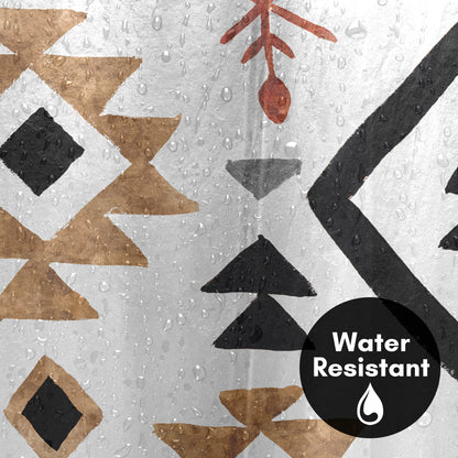71" x 74" Boho Shower Curtain with 12 Hooks, Rhythmics I by PI Creative Art Shower Curtain