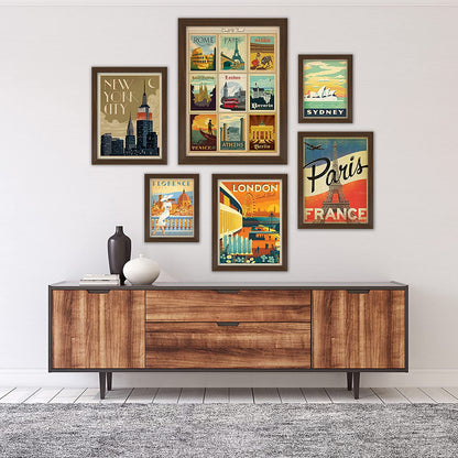 Black and White World Cities by Anderson Design Group - 6 Piece Framed Gallery Wall Set