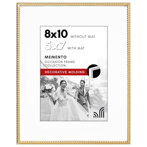 Americanflat Picture Frame with Mat | Rope-Style Textured Detailing | Shatter-Resistant Glass