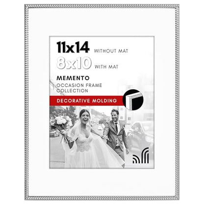 Americanflat Picture Frame with Mat | Rope-Style Textured Detailing | Shatter-Resistant Glass