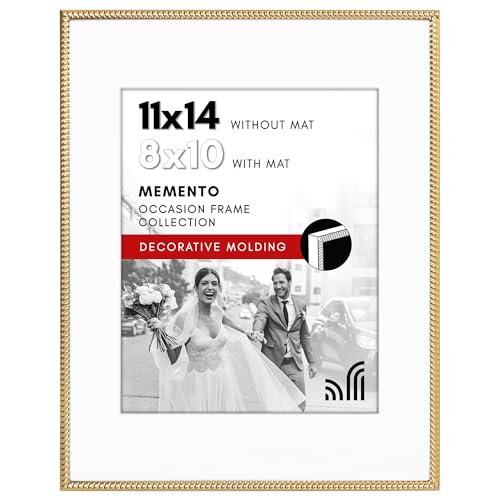 Americanflat Picture Frame with Mat | Rope-Style Textured Detailing | Shatter-Resistant Glass