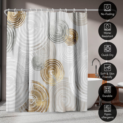 71" x 74" Abstract Shower Curtain with 12 Hooks, Spinning I by Pi Creative Art