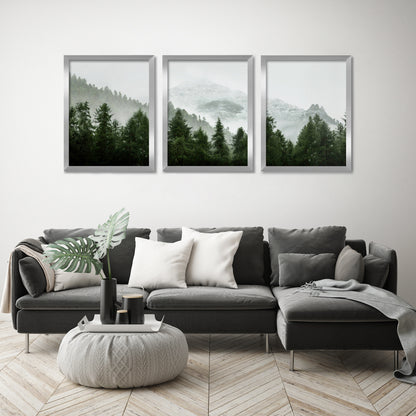 Green Mountain Mural by Tanya Shumkina - 3 Piece Framed Triptych Wall Art Set