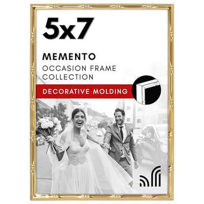 Americanflat Picture Frame | Bamboo-Style Molding | Shatter-Resistant Glass