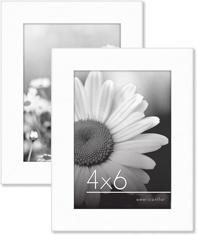 2 Pack - Engineered Wood Picture Frame | Choose Size and Color