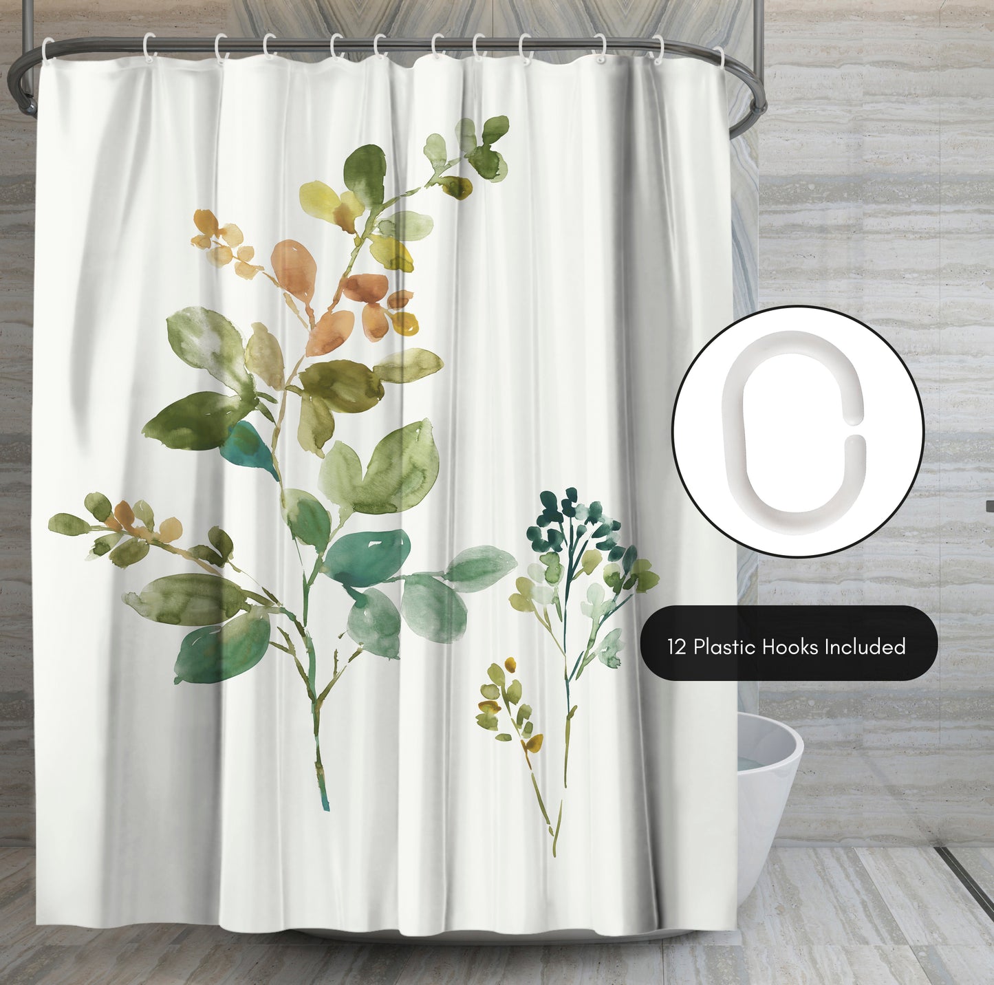 71" x 74" Boho Shower Curtain with 12 Hooks, True And Fair by PI Creative Art