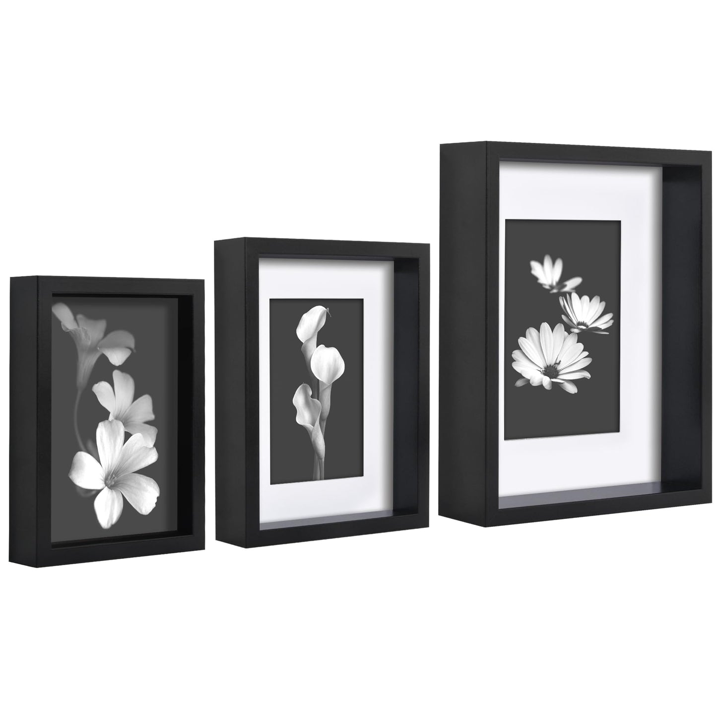Americanflat Picture Frames Set | Set of 3 | With Mats | Nested Design