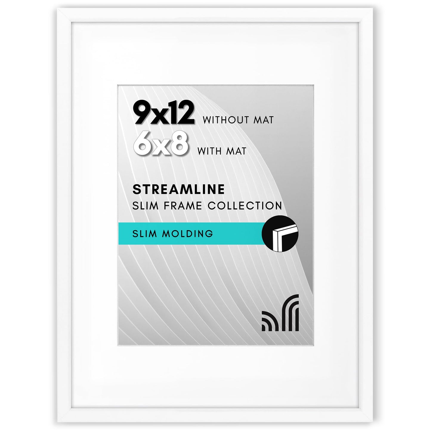 Americanflat | Thin Border Picture Frame | Polished Plexiglass | With Mat