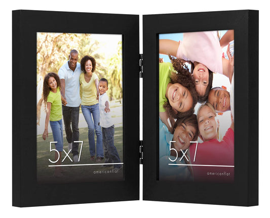 Hinged Double Picture Frame Without Mat - Americanflat