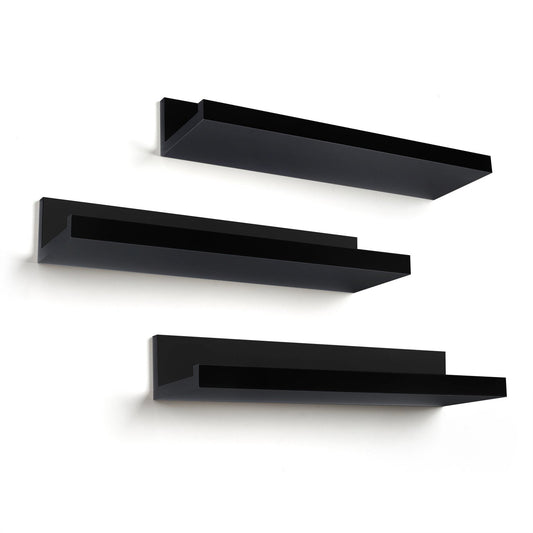 Americanflat | Floating Shelves | Set of 3 | 14-Inch Lipped Ledge
