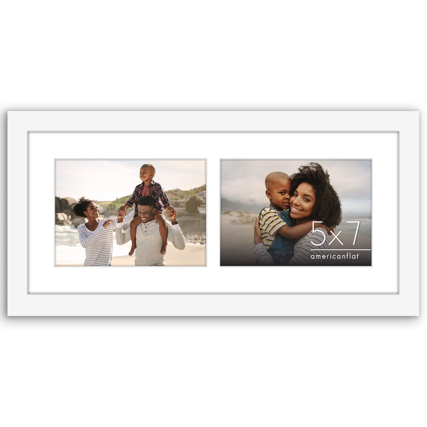 Americanflat Signature Double Picture Frame | Two 4x6 | Shatter-Resistant