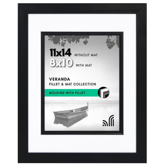 Americanflat Veranda Frame | With Mat | Fillet Accent | Shatter-Resistant