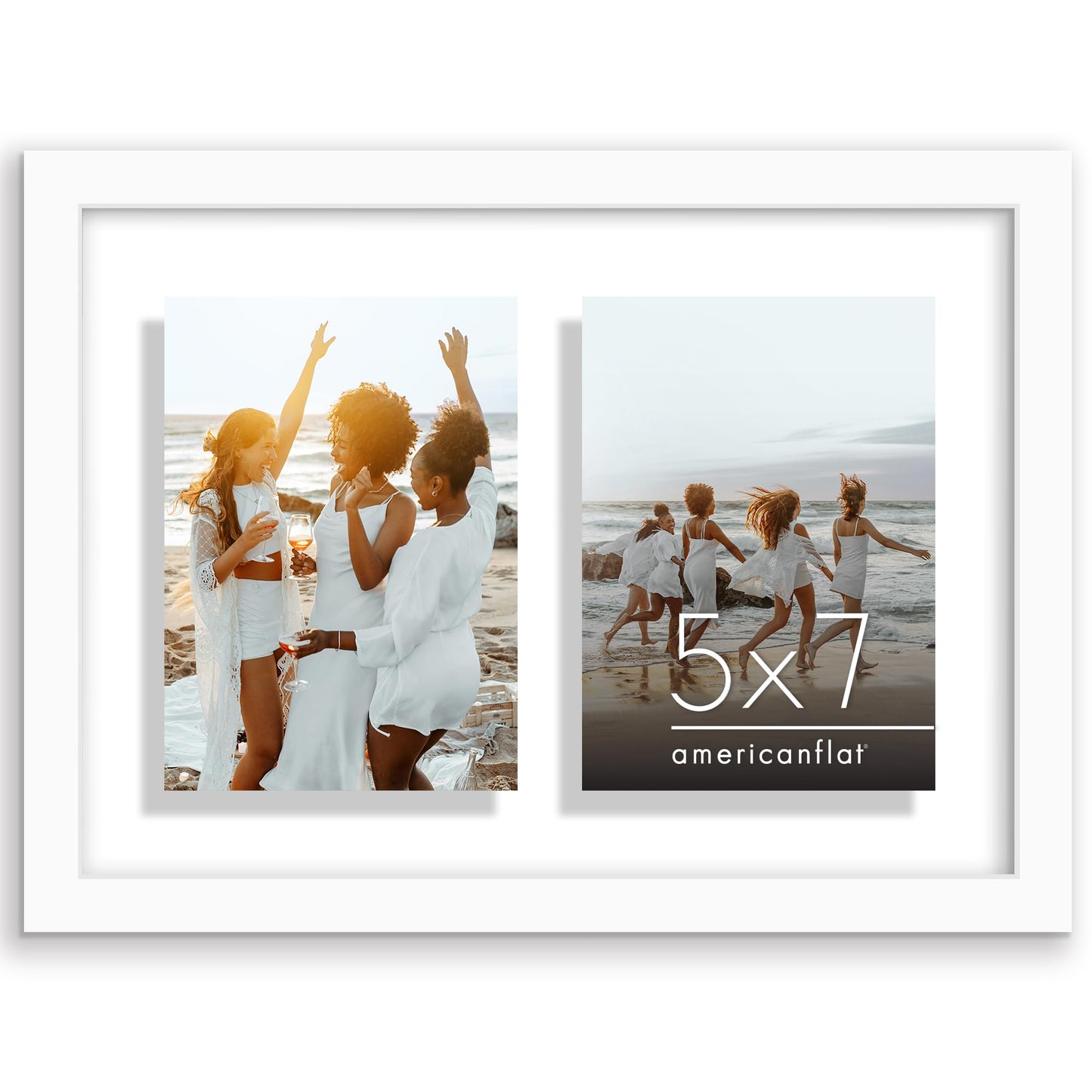 Americanflat Collage Frame | Floating Effect | Shatter-Resistant Glass
