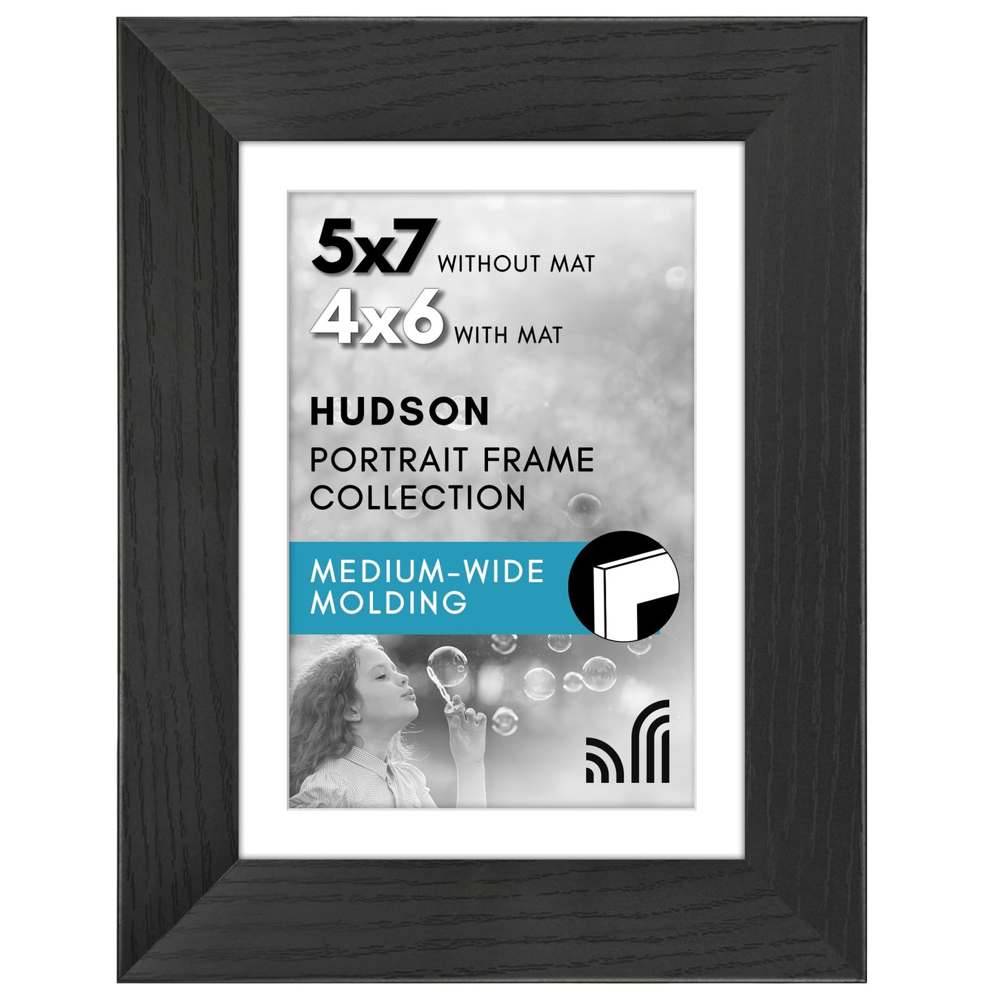 Americanflat Hudson Picture Frame | With Mat | Shatter-Resistant Glass