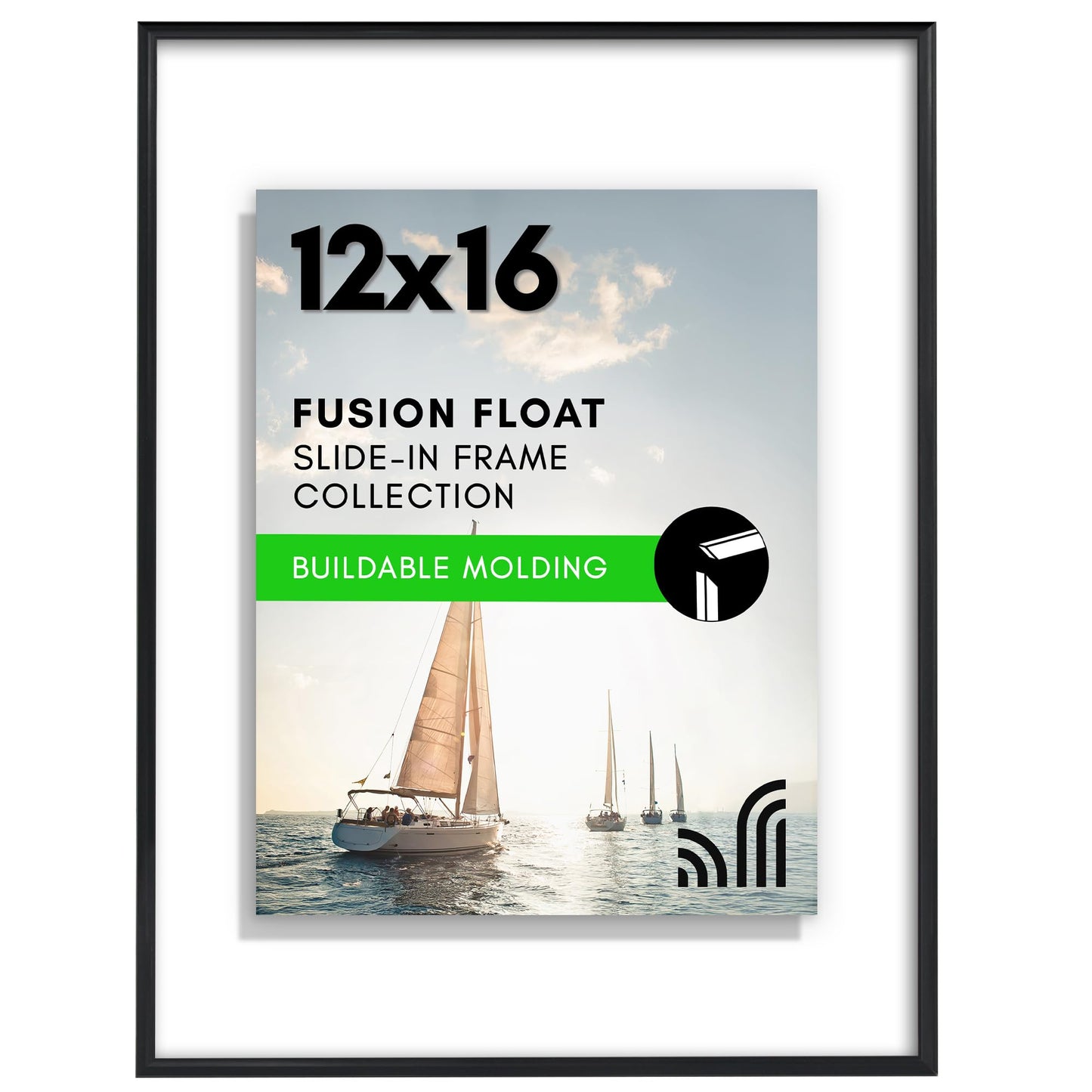 Snap Floating Frame Without Mat Safety Glass - Americanflat