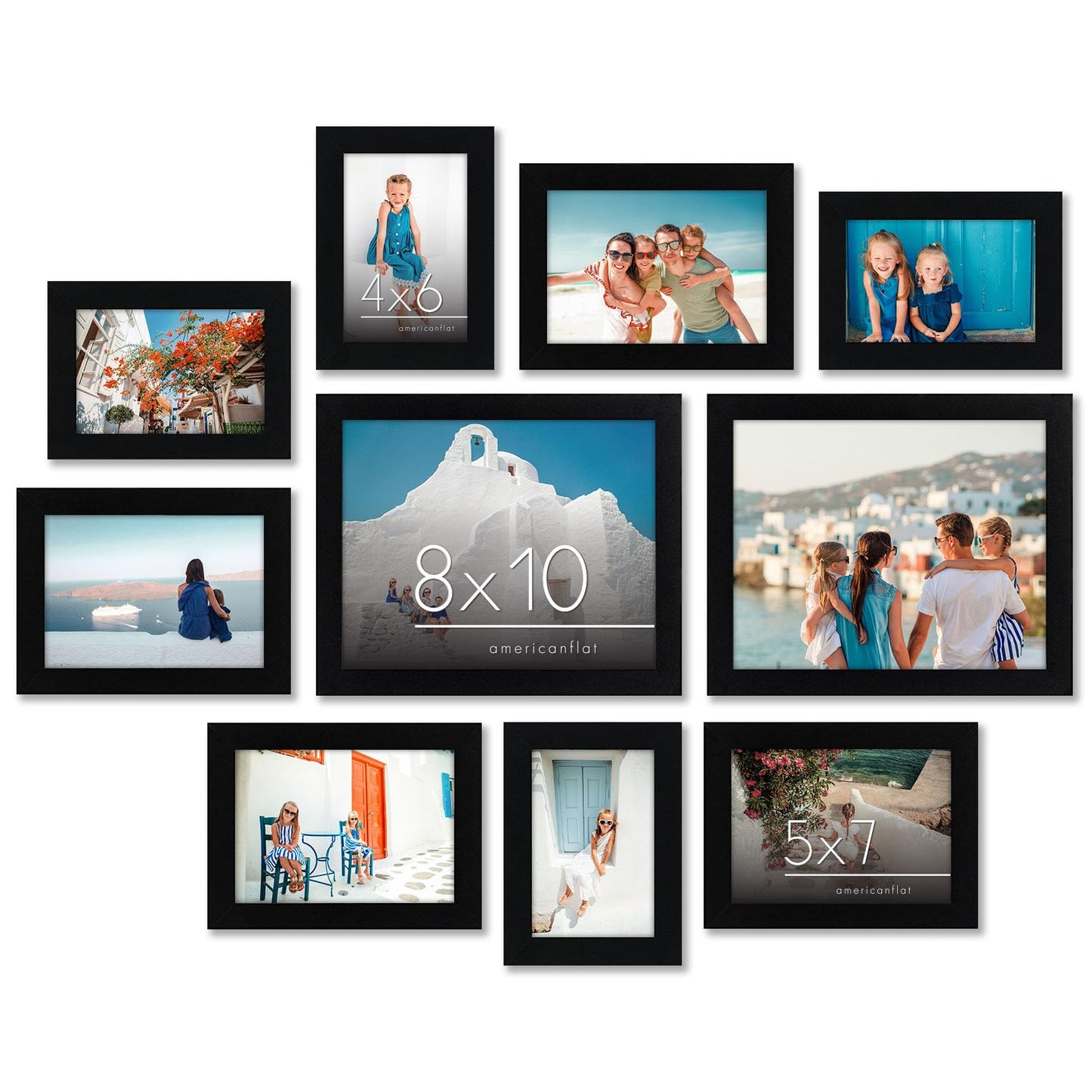 Picture Frame Set of 10 Without Mat - Americanflat