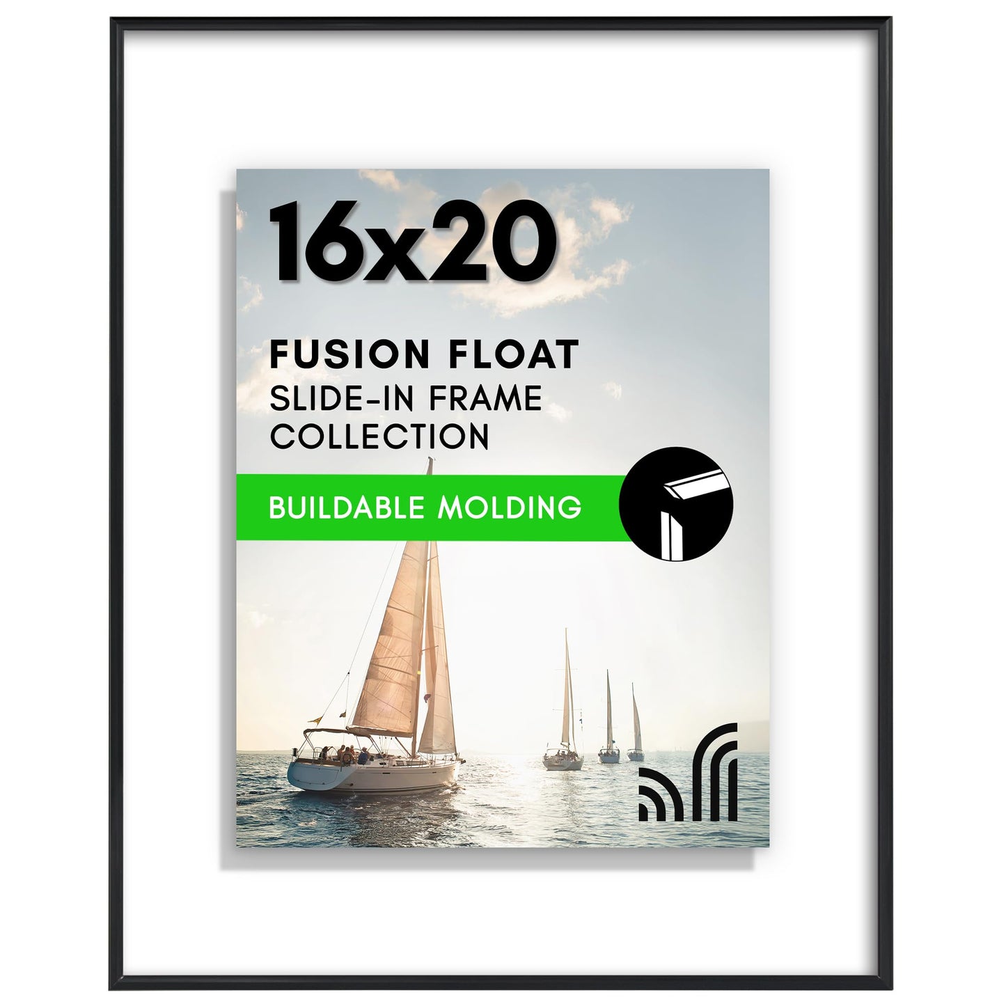 Snap Floating Frame Without Mat Safety Glass - Americanflat